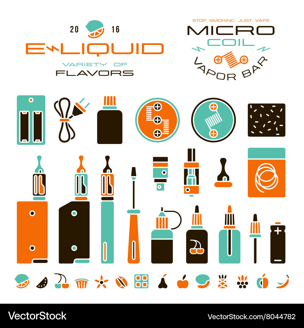 Vape & E-Cigarette Flavor Icons  Royalty-Free Vector | VectorStock
