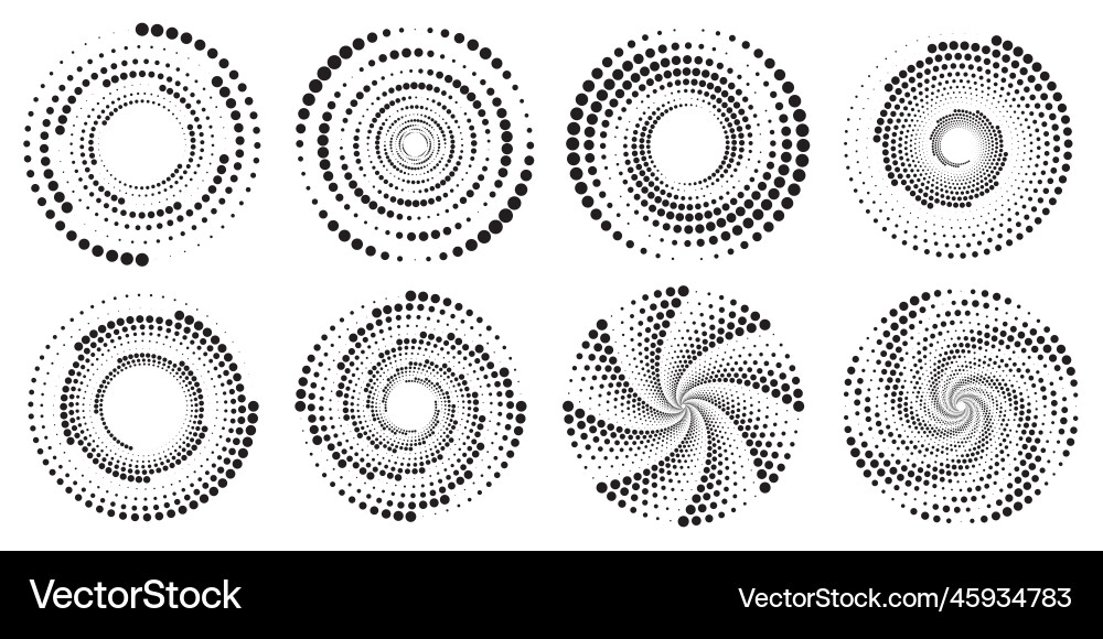 Abstract Dotted Circles Pattern Vector Image