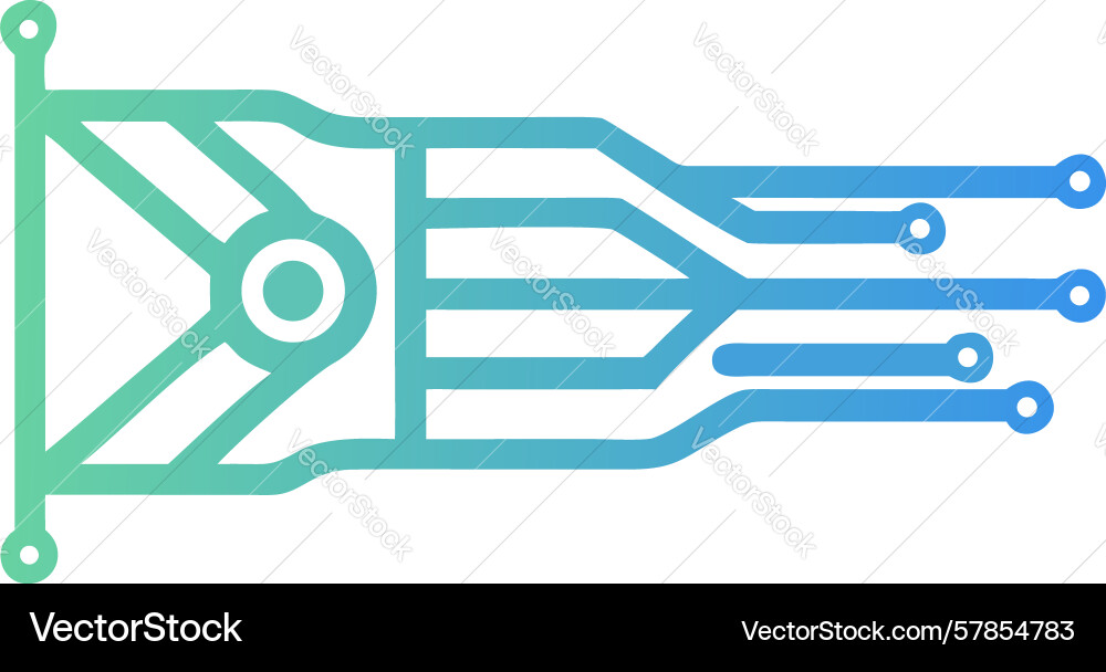 Abstrakte digitale Pfeil-Flag mit Schaltbild vektorbild