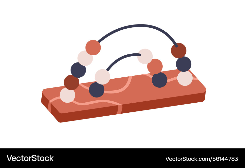 Bead maze toy with little balls on curved wires Bead maze toy with little balls on curved wires vector image