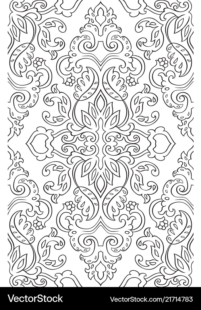 Damask Floral Ornament Vector Image