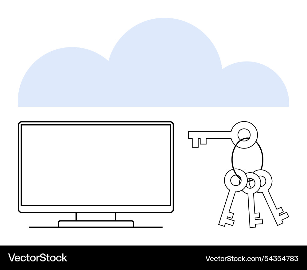 Digital security concept with cloud computing Digital security concept with cloud computing vector image
