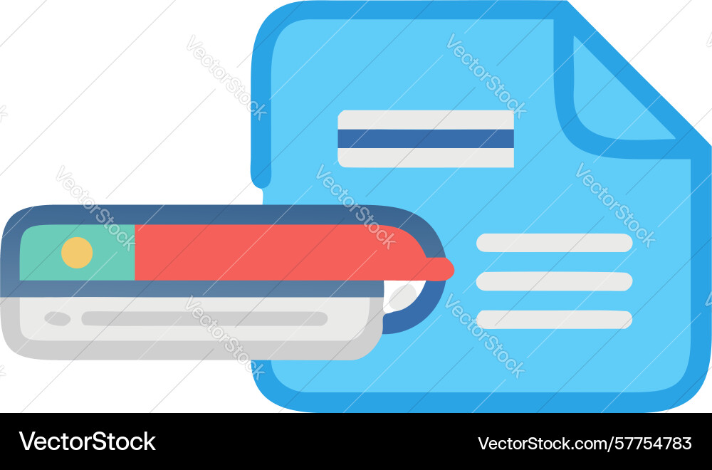 Document folder highlighted organized file access vector image