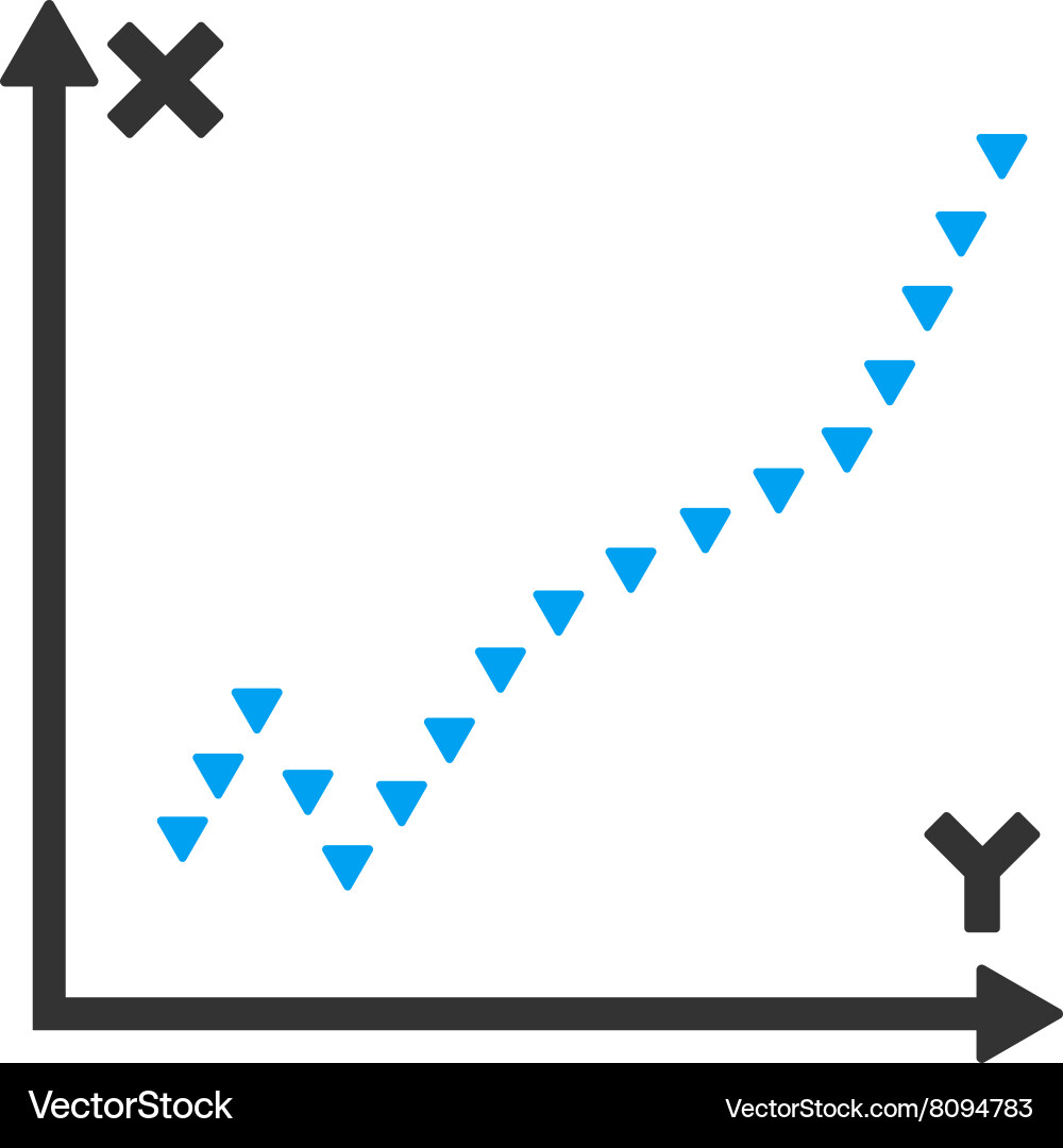 Dotted function plot flat symbol vector image
