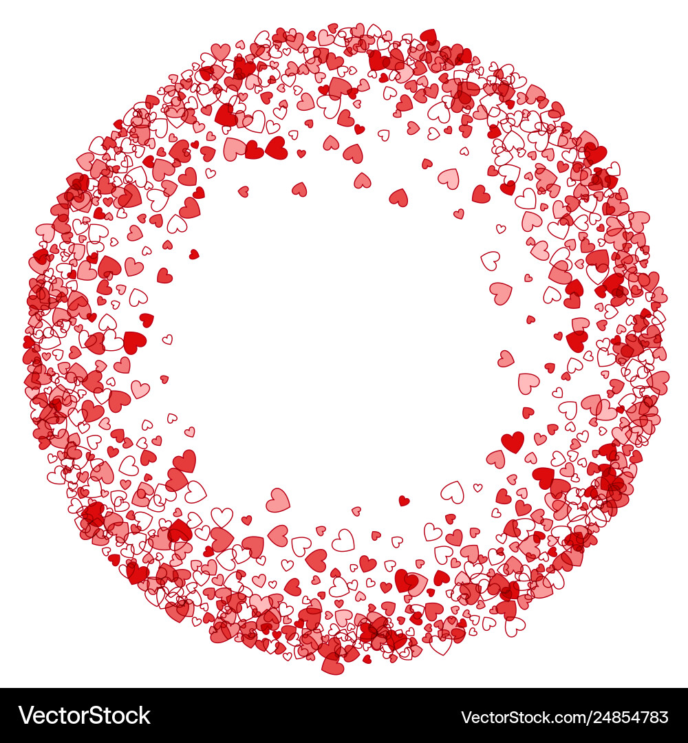 Frame or border random scatter hearts Vector Image