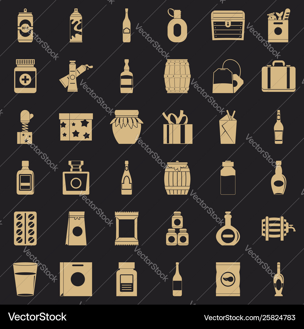 Housing icons set simple style Vector Image