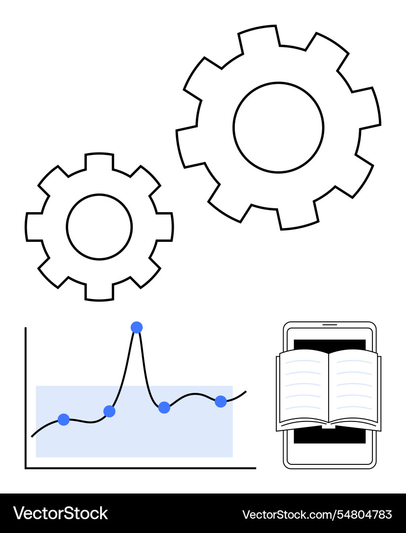 Integration of technology learning and data Integration of technology learning and data vector image