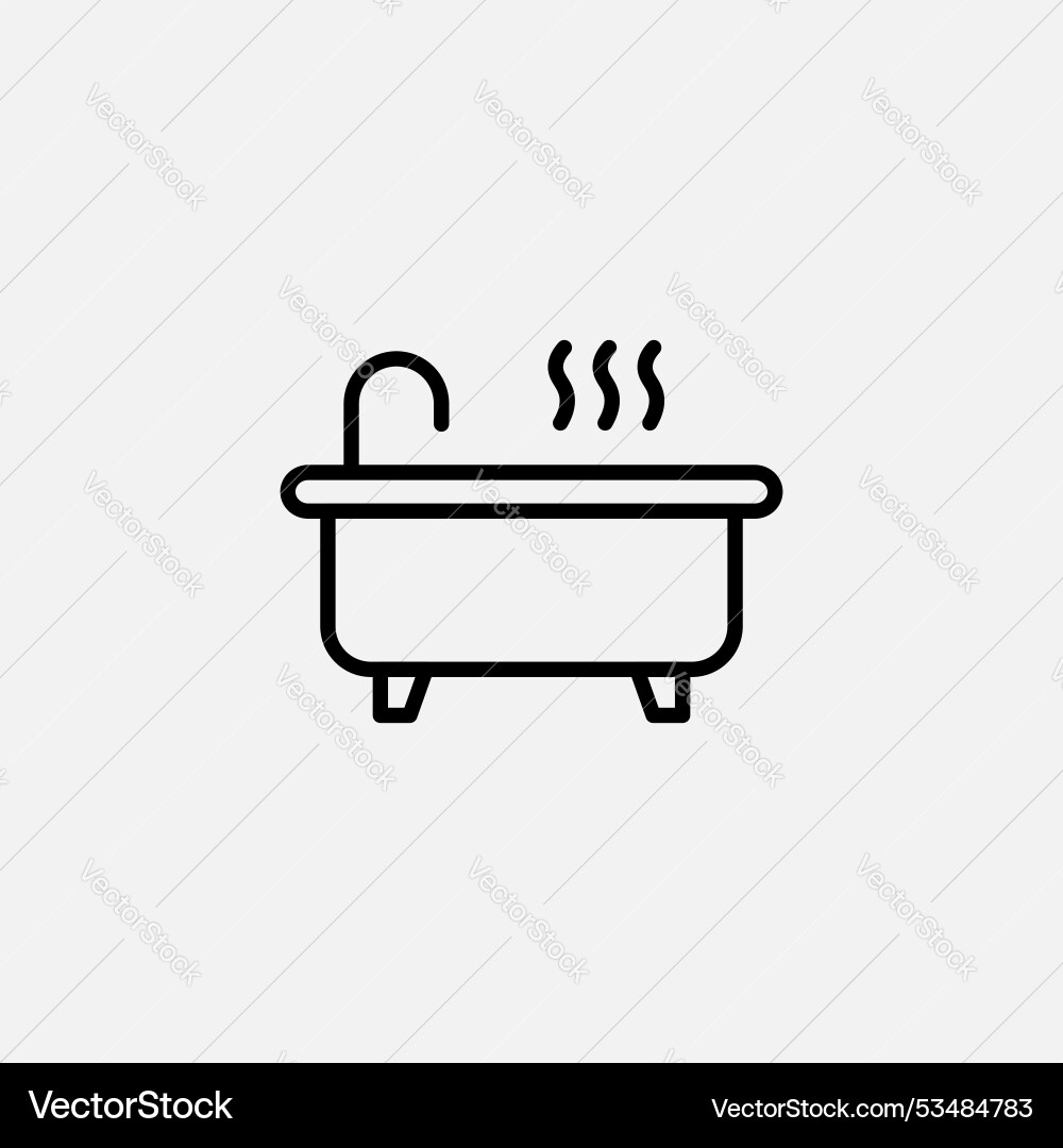 Jacuzziline in thin line black color flat simple vector image