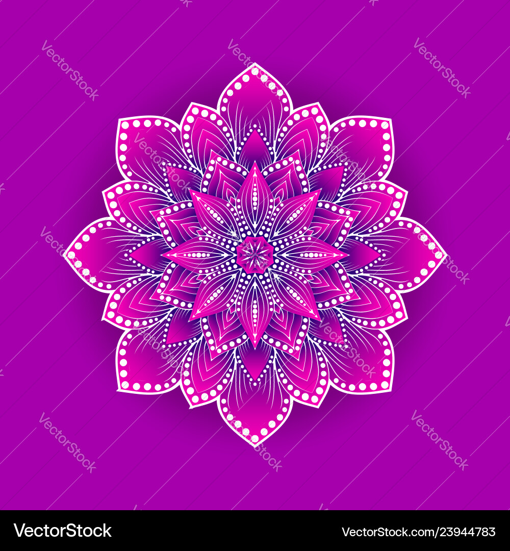 Pink Lotus Mandala Vector Image
