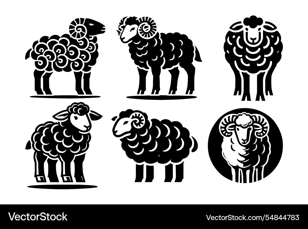 Rustic Sheep Silhouette Royalty Free Vector Image
