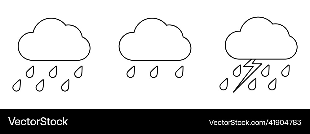 Set with different weather icons of cloud Vector Image