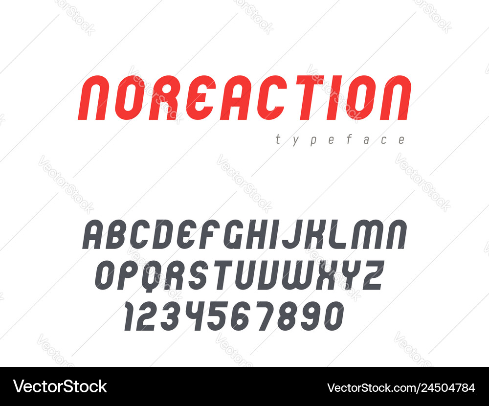 Abstract rounded font latin letters and numbers vector image