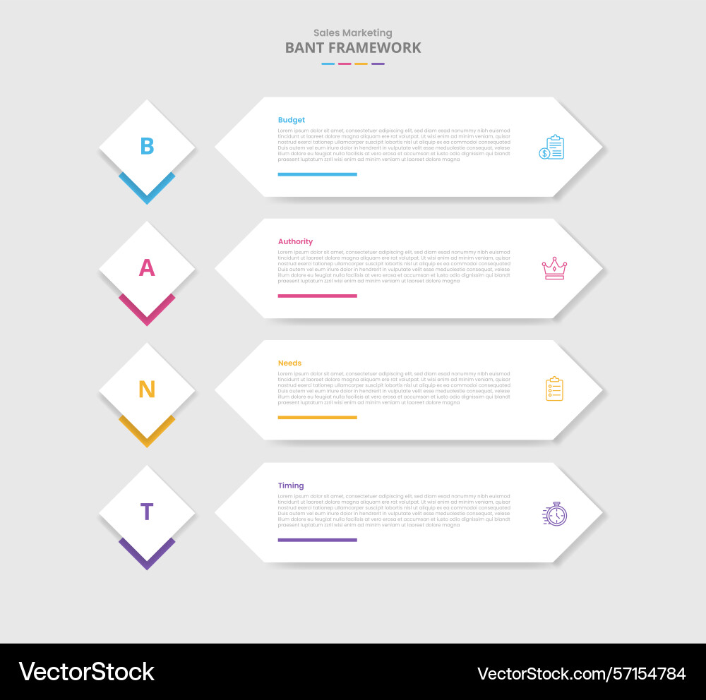 Bant framework for infographic with drop shadow vector image