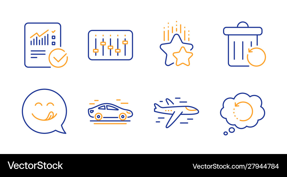Checked calculation dj controller and car icons Checked calculation dj controller and car icons Vector Image
