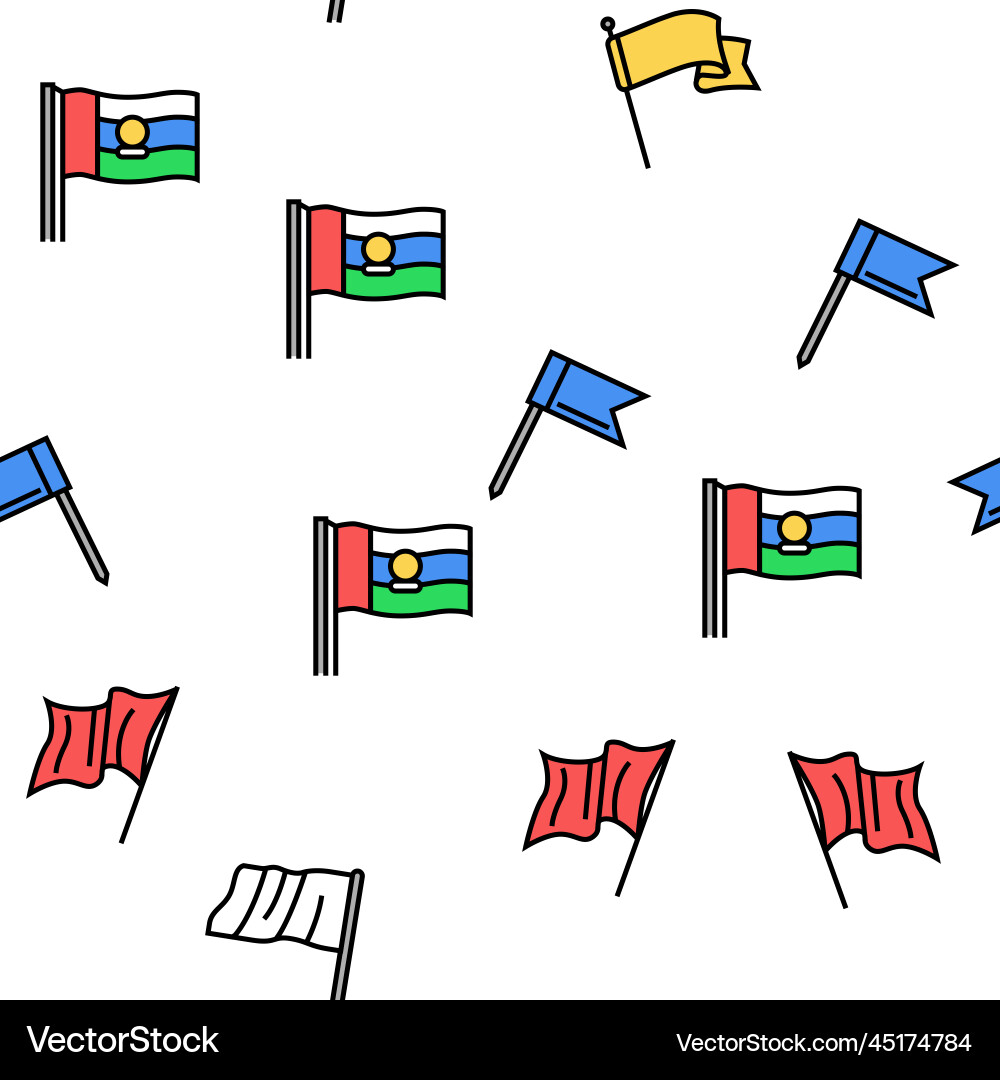 Flag start web pennant map seamless pattern vector image