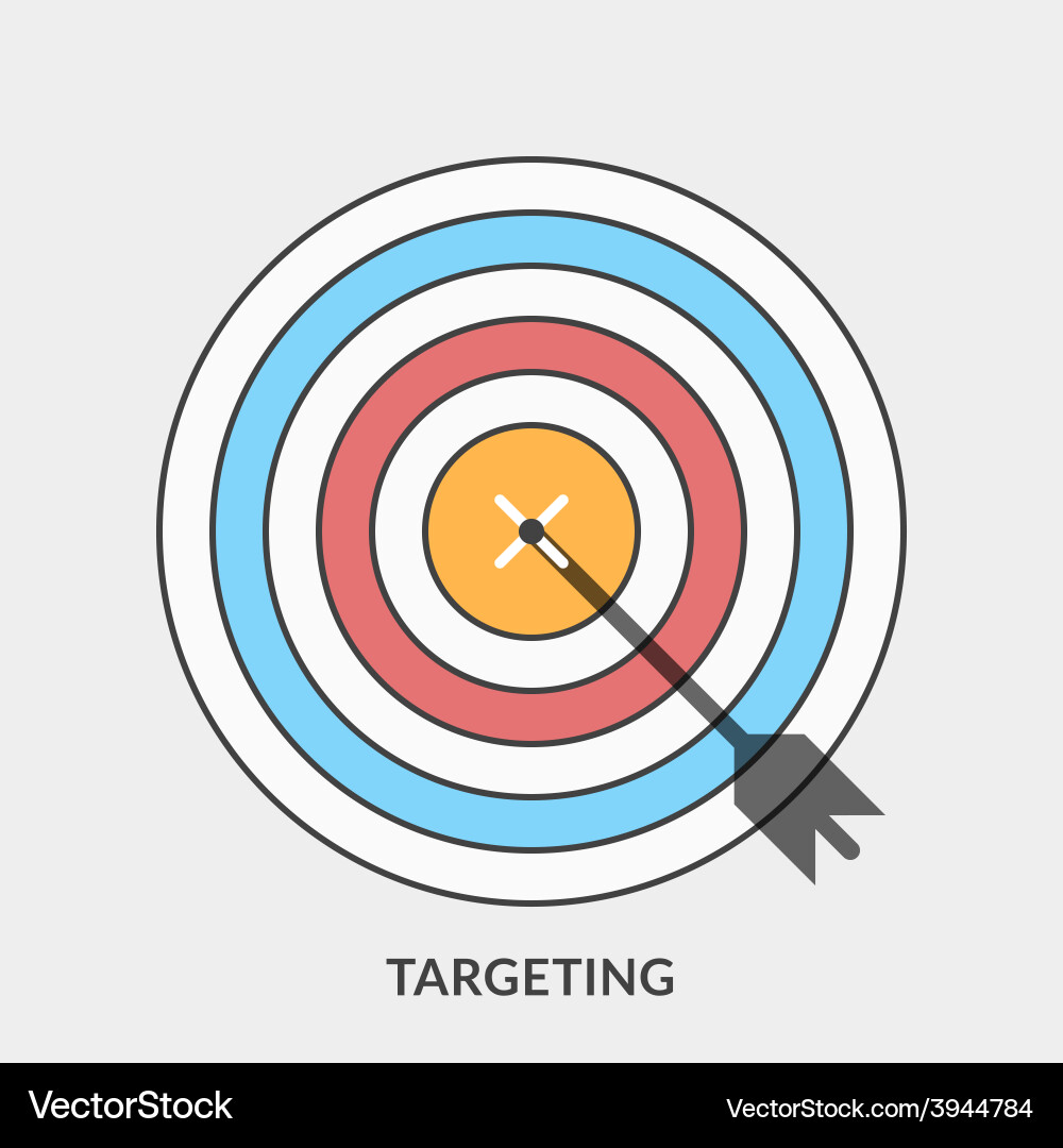 Flat design concept for targeting web b Vector Image