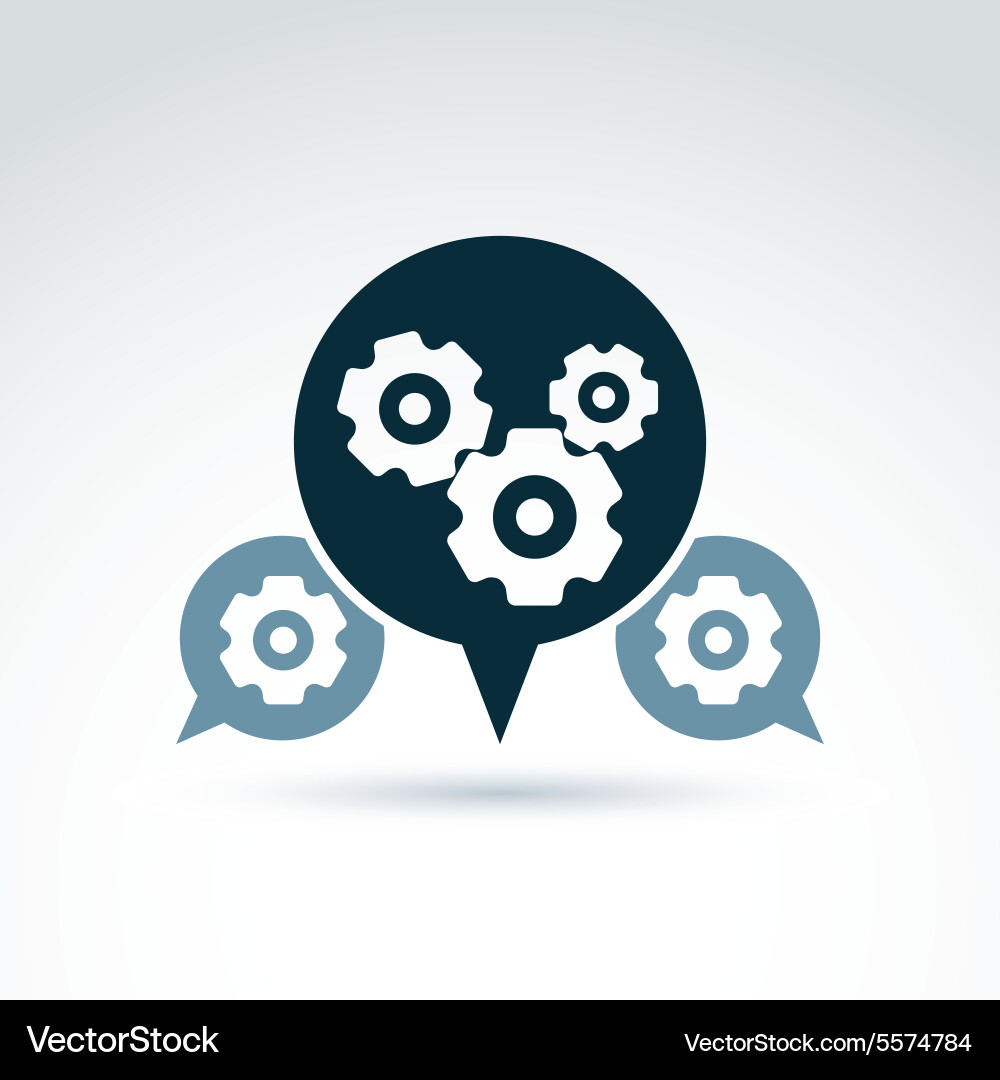 Gears and cogs system theme icon dialog vector image