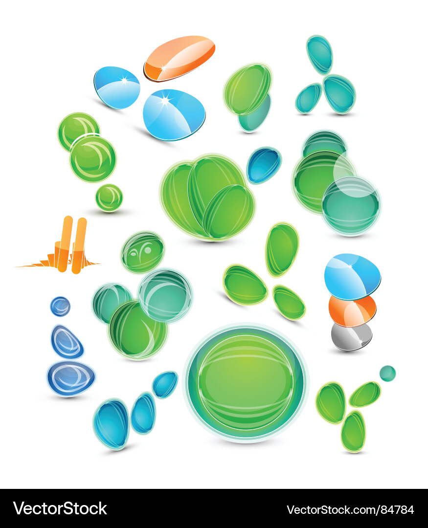 Glossy Pebbles - Circular Icons Vector Image