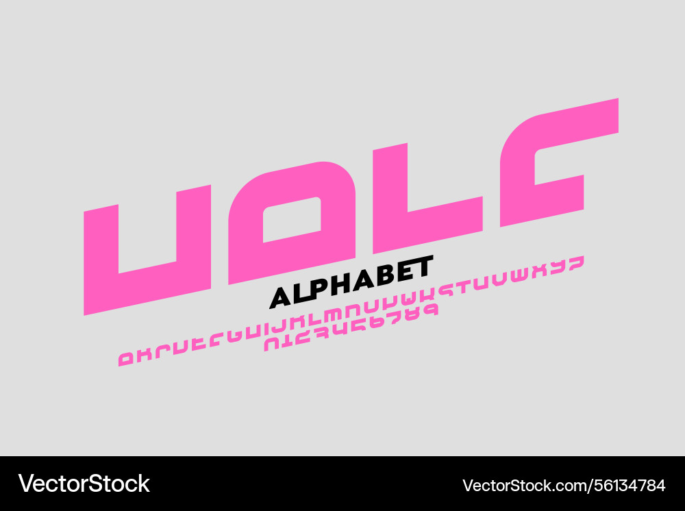 Half sliced style font alphabet letters Half sliced style font alphabet letters vector image