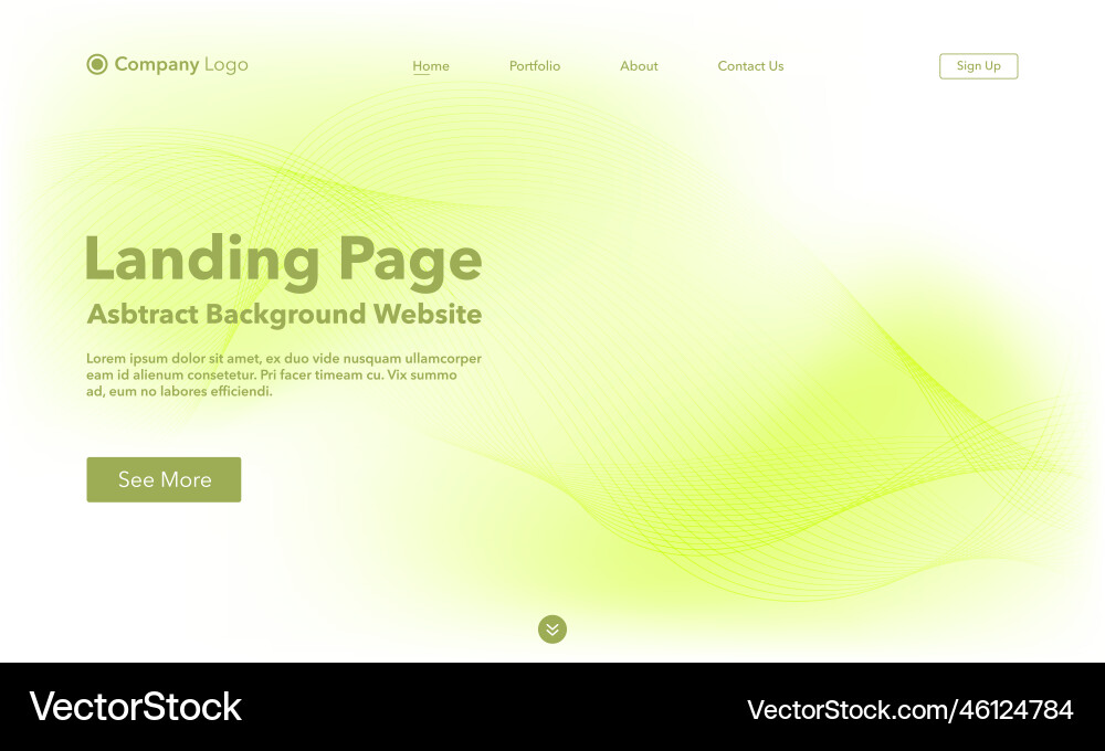 Landing page abstract wave background website Landing page abstract wave background website vector image