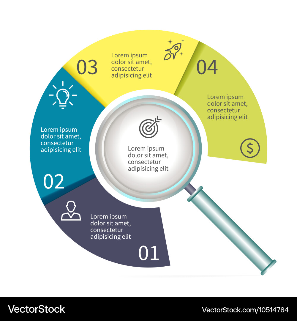 Magnifier Chart Diagram vector image