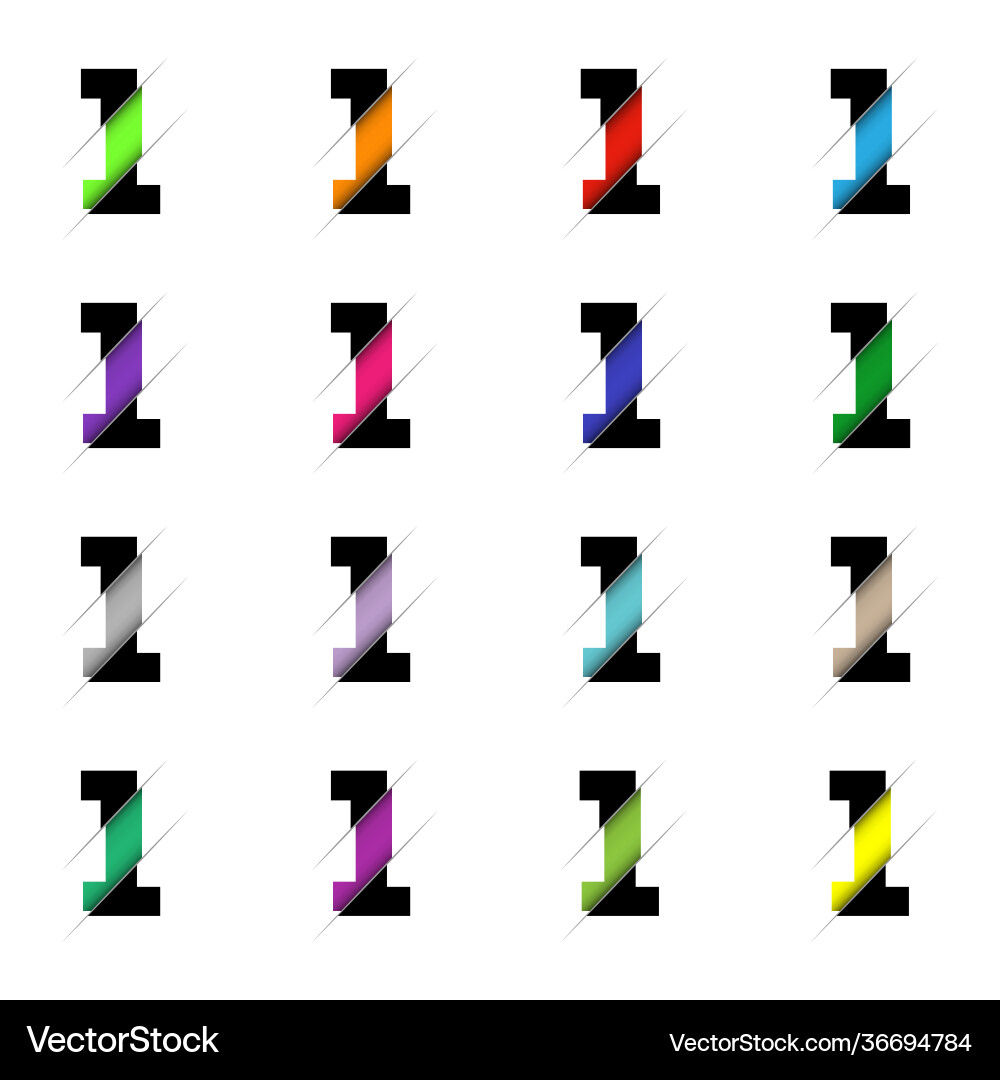 Modern number 1 cut style logo simple icon Modern number 1 cut style logo simple icon vector image