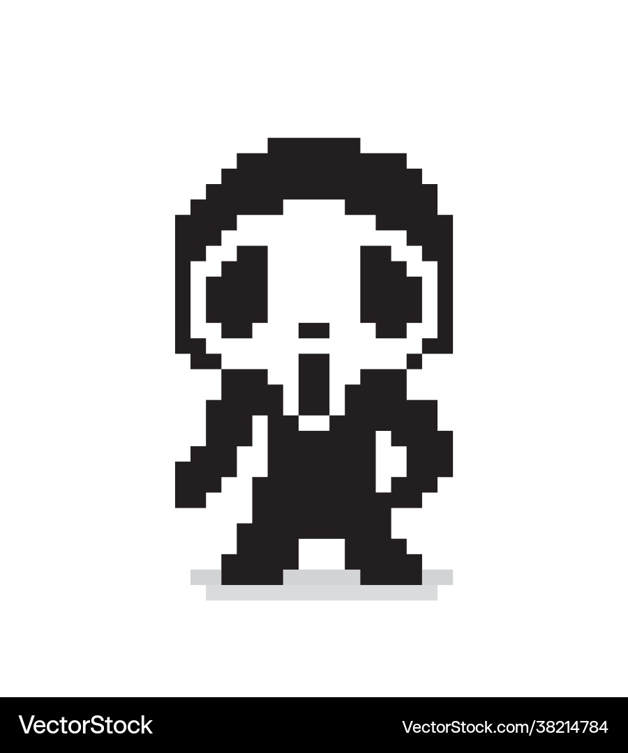 Pixel ghost image for 8 bit game assets Pixel ghost image for 8 bit game assets Vector Image
