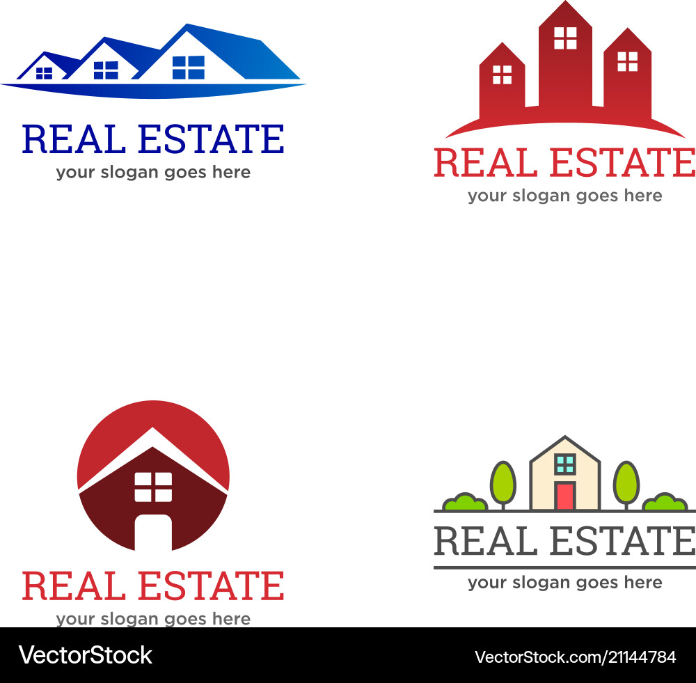Real Estate Logo - House & Building Icons Vector Image