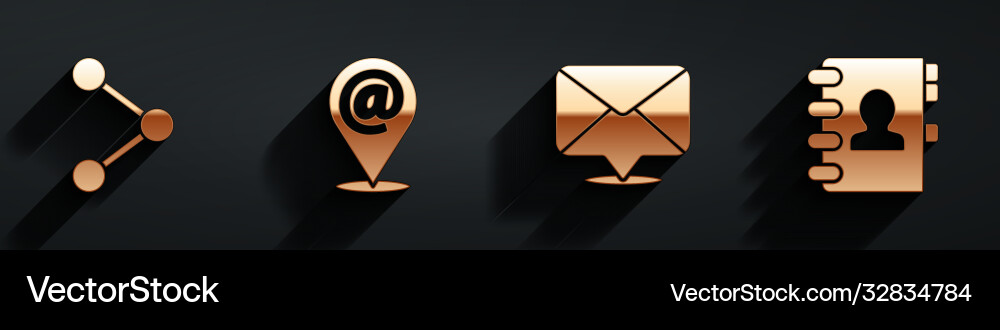 Set share location and mail e-mail envelope Set share location and mail e-mail envelope vector image
