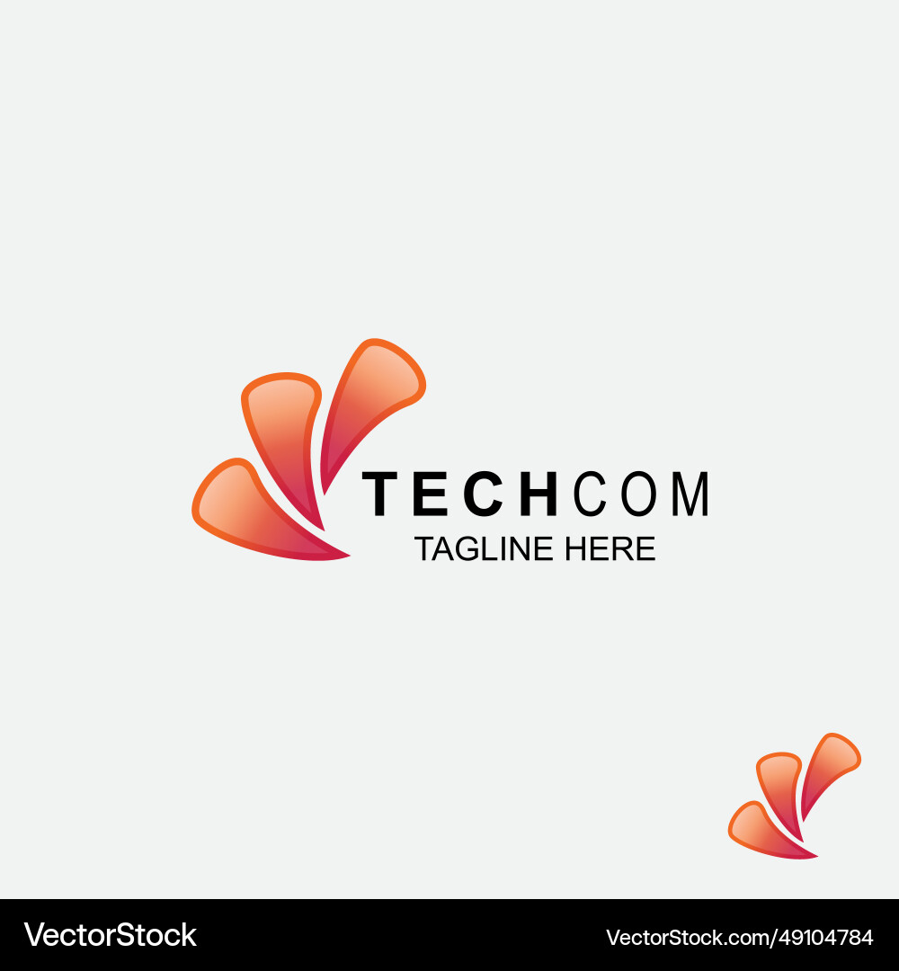 Techcom is an abstract and technology logo Vector Image