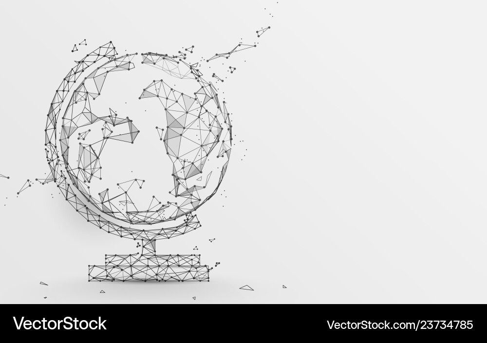 Abstract Globe of Triangles & Particles Vector Image