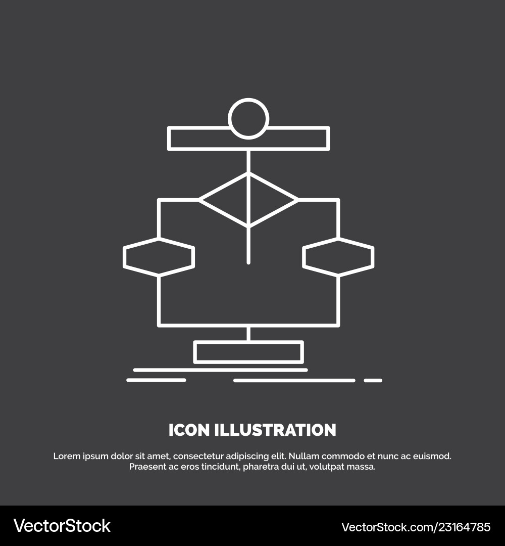Algorithm chart data diagram flow icon line Algorithm chart data diagram flow icon line vector image