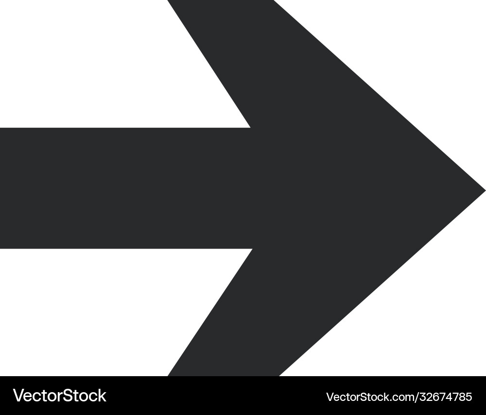 Arrow direction related icon right pointed vector image