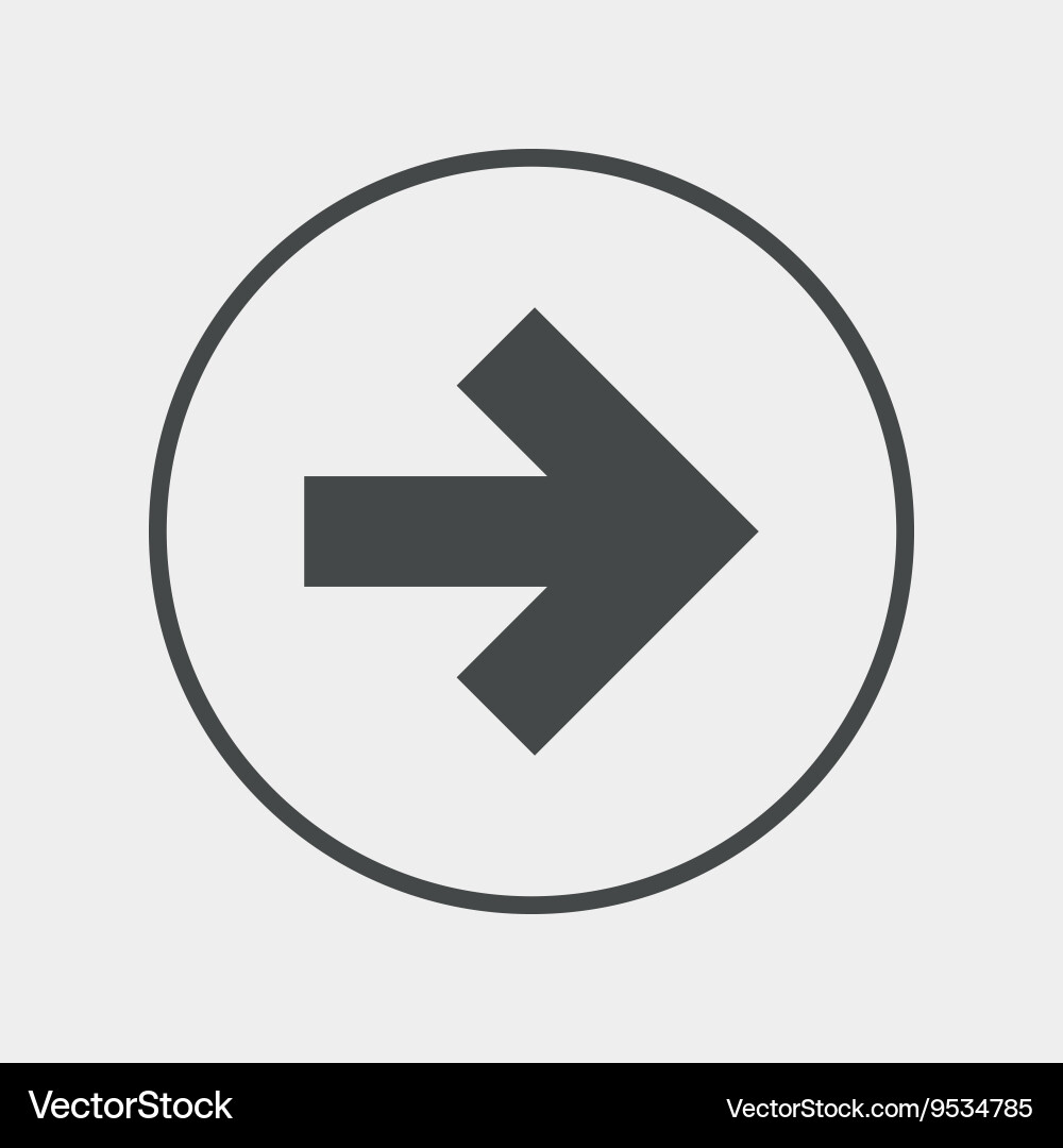 Arrow sign icon next button navigation symbol vector image