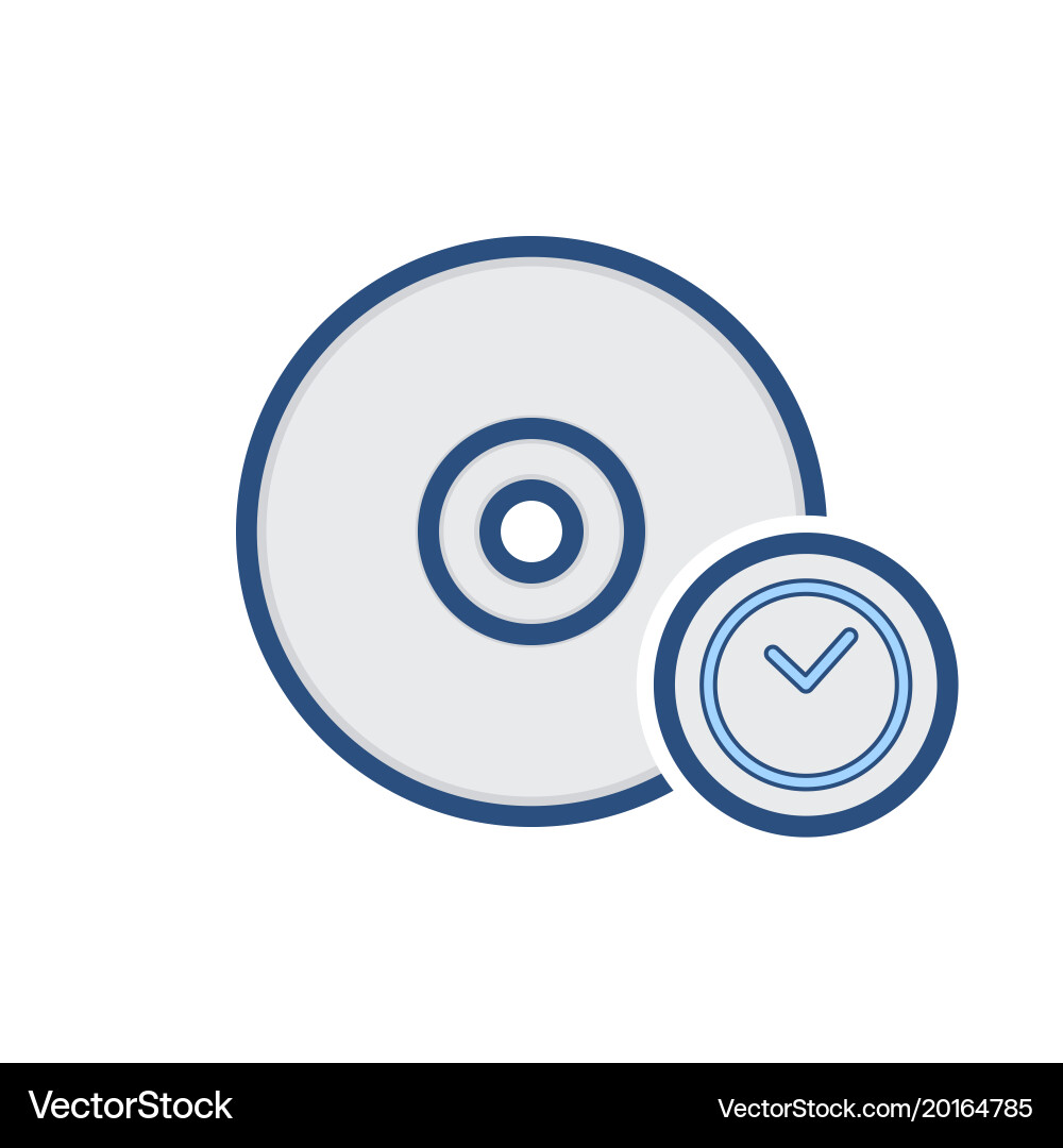 Backup compact disk drive storage time icon vector image