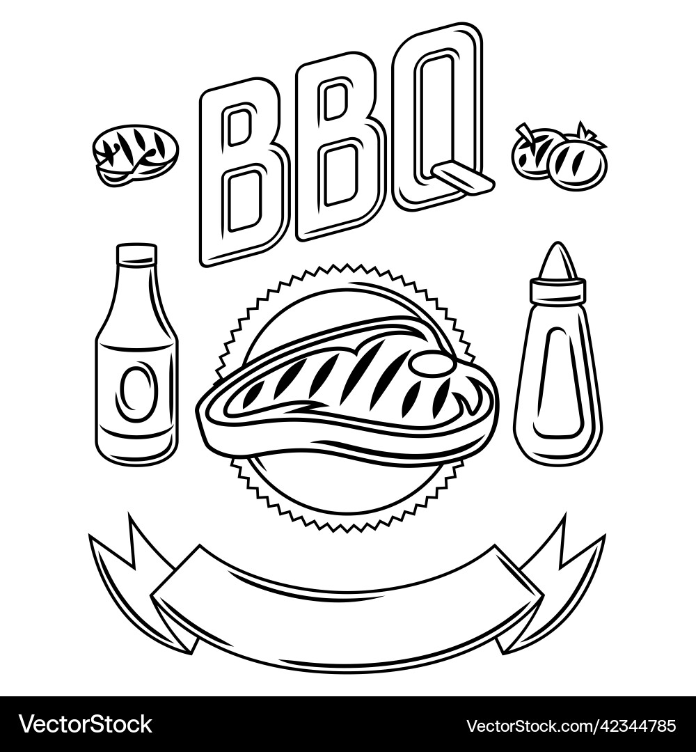 Bbq background with grill objects and icons Bbq background with grill objects and icons vector image