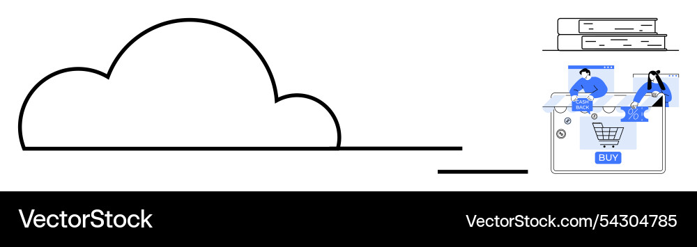Cloud computing technology enabling online Cloud computing technology enabling online vector image