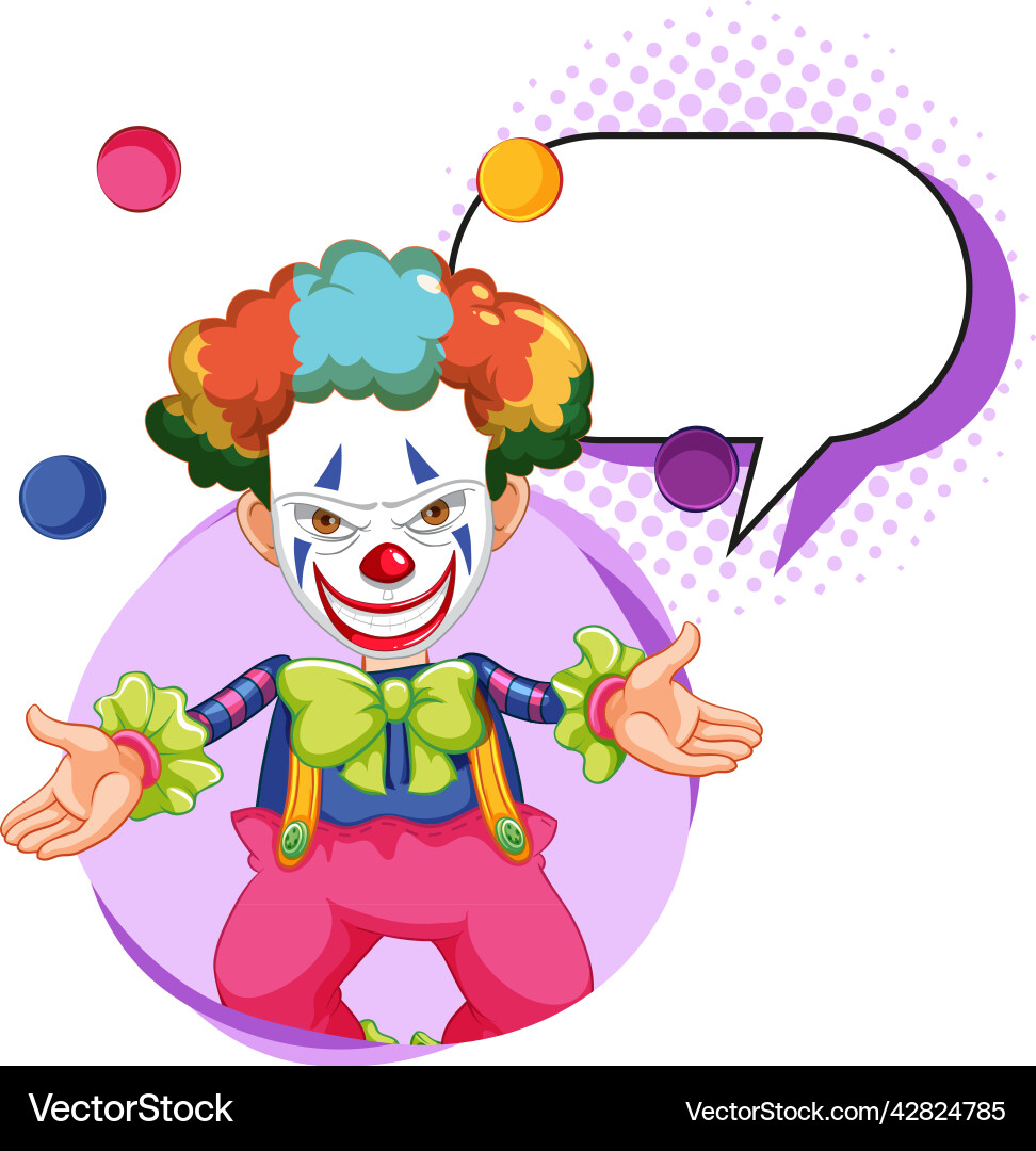 Clown with bubble speech vector image