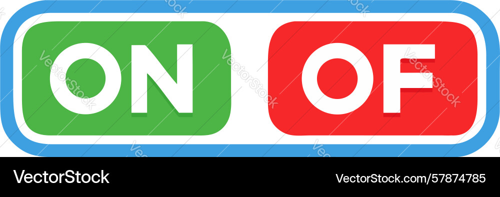 Color-coded onoff switch for clear status design Vector Image