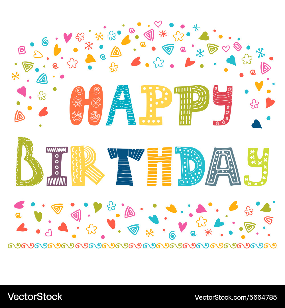 Colorful Birthday Celebration Card vector image