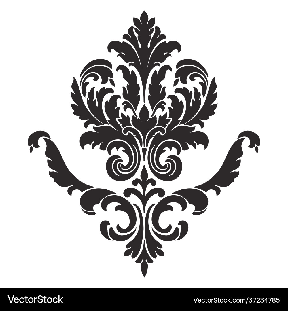 Damask central element isolated Damask central element isolated Vector Image