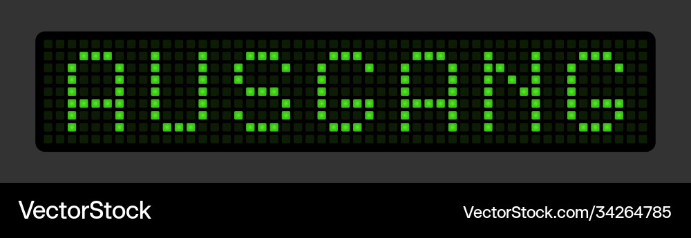 Electronic display in green with word exit Vector Image