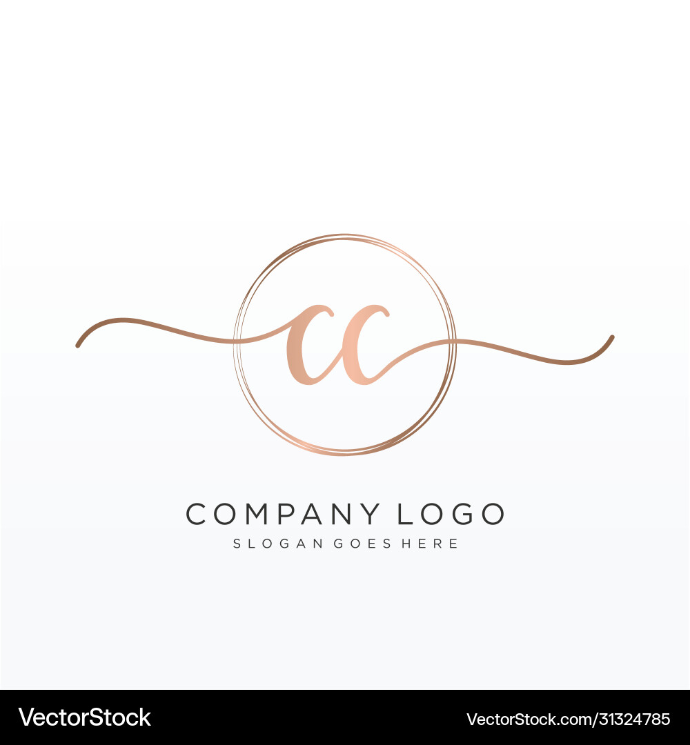 Elegant CC Initial Logo Vector Image