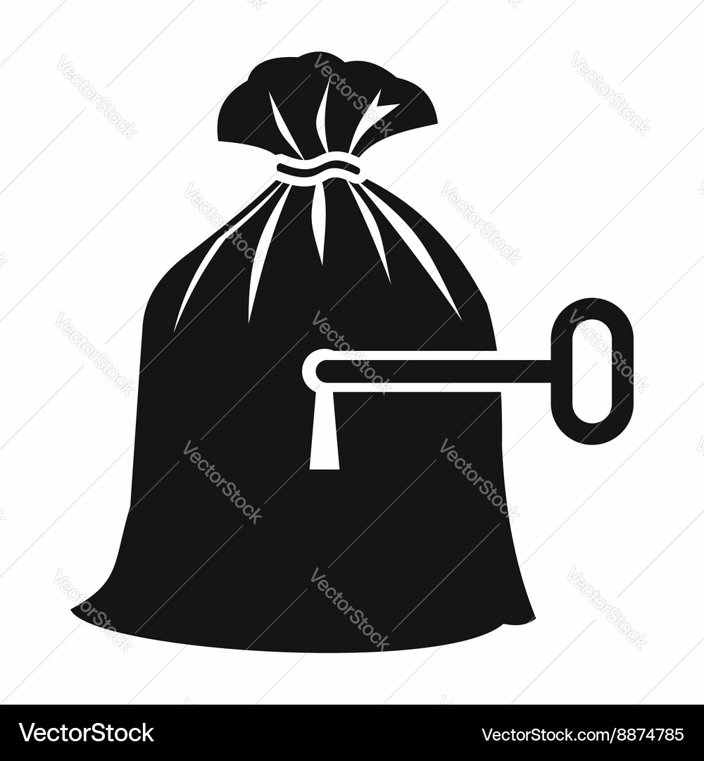Full sack with a keyhole icon simple style Vector Image