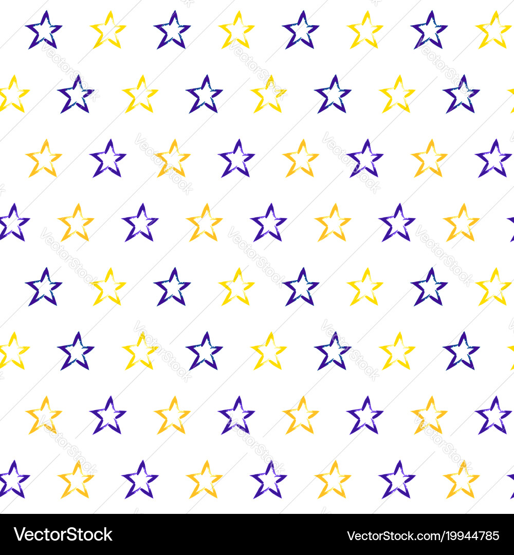 Hand Drawn Star Seamless Pattern vector image