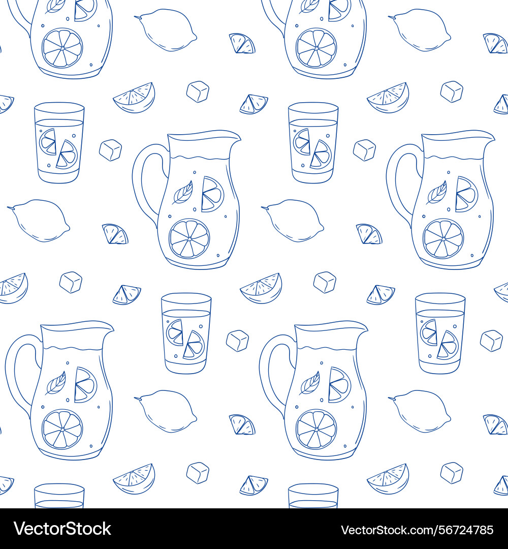 Refreshing lemonade pattern featuring pitchers Refreshing lemonade pattern featuring pitchers Vector Image