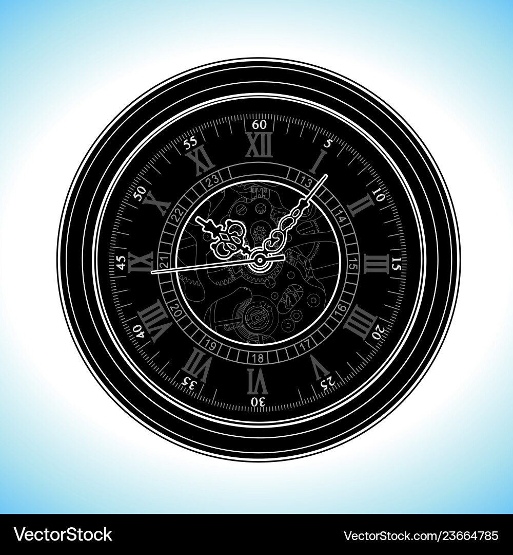 Retro watch sketch simple line Retro watch sketch simple line Vector Image