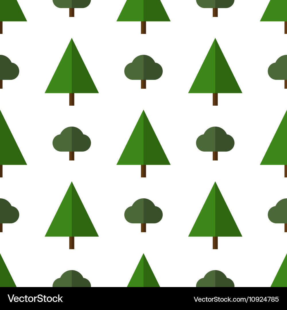 Seamless trees pattern vector image