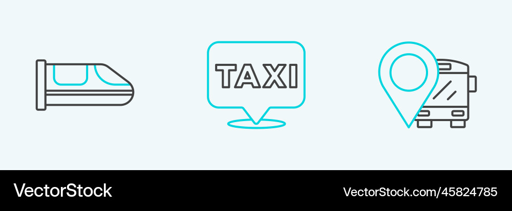 Set line location with bus high-speed train vector image