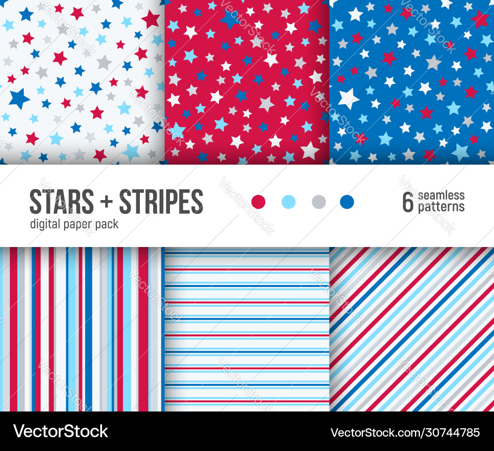 Stars & Stripes Paper Pack vector image
